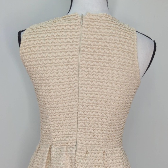 Pim + Larkin Womens Fit and Flare Mini Dress Cream Textured S - Picture 6 of 11
